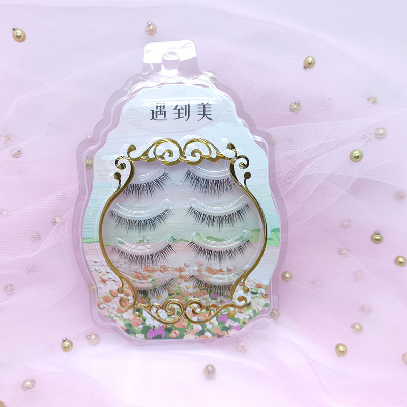 3D Faux Mink Lashes 4 জোড়া ক্লিয়ার ব্যান্ড ভলিউম সিন্থেটিক দোররা